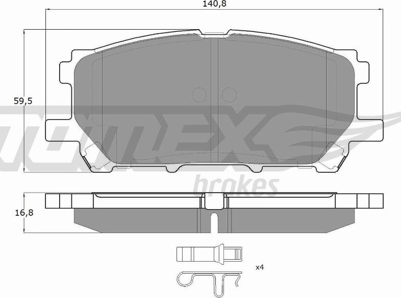 TOMEX brakes TX 17-63 - Bremžu uzliku kompl., Disku bremzes ps1.lv