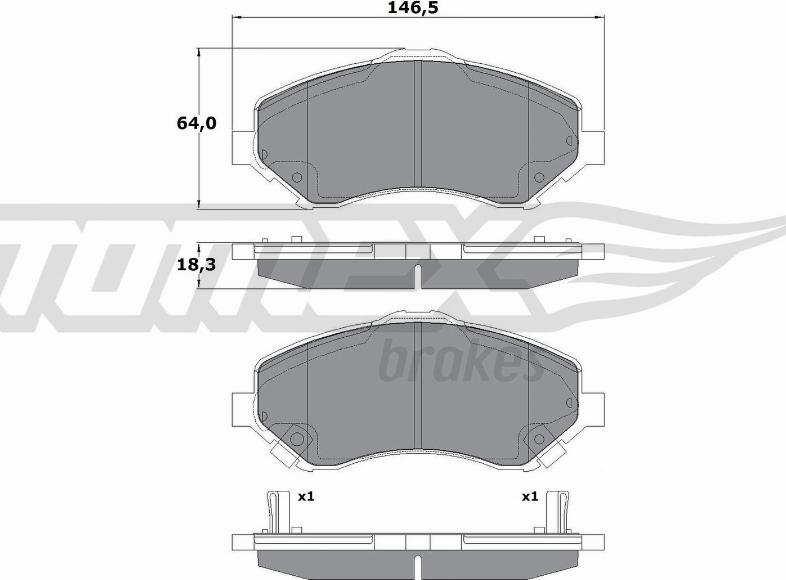 TOMEX brakes TX 17-67 - Bremžu uzliku kompl., Disku bremzes ps1.lv