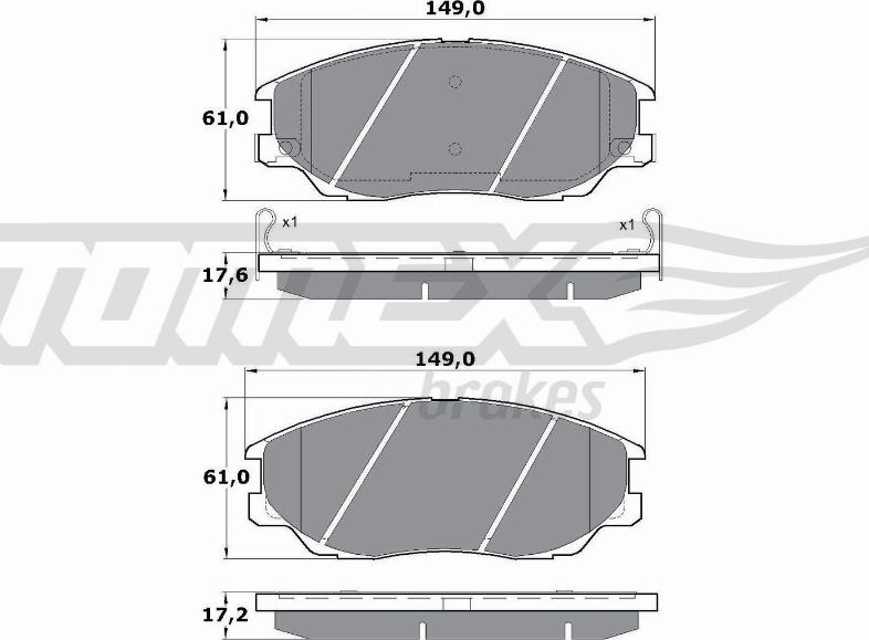 TOMEX brakes TX 17-09 - Bremžu uzliku kompl., Disku bremzes ps1.lv