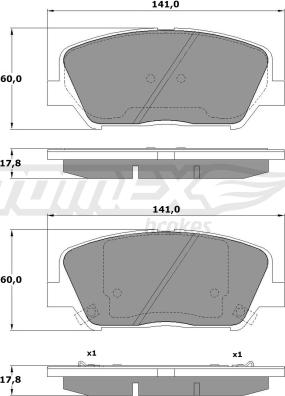 TOMEX brakes TX 17-01 - Bremžu uzliku kompl., Disku bremzes ps1.lv