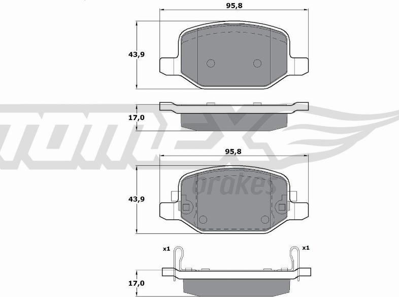 TOMEX brakes TX 17-18 - Bremžu uzliku kompl., Disku bremzes ps1.lv