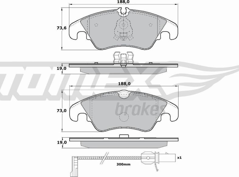 TOMEX brakes TX 17-13 - Bremžu uzliku kompl., Disku bremzes ps1.lv