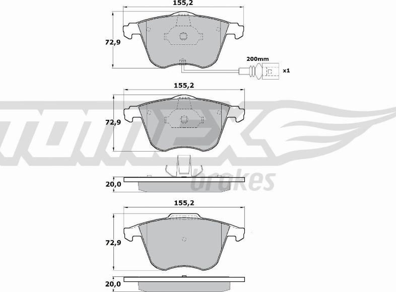 TOMEX brakes TX 17-12 - Bremžu uzliku kompl., Disku bremzes ps1.lv