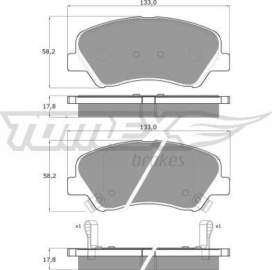 TOMEX brakes TX 17-85 - Bremžu uzliku kompl., Disku bremzes ps1.lv