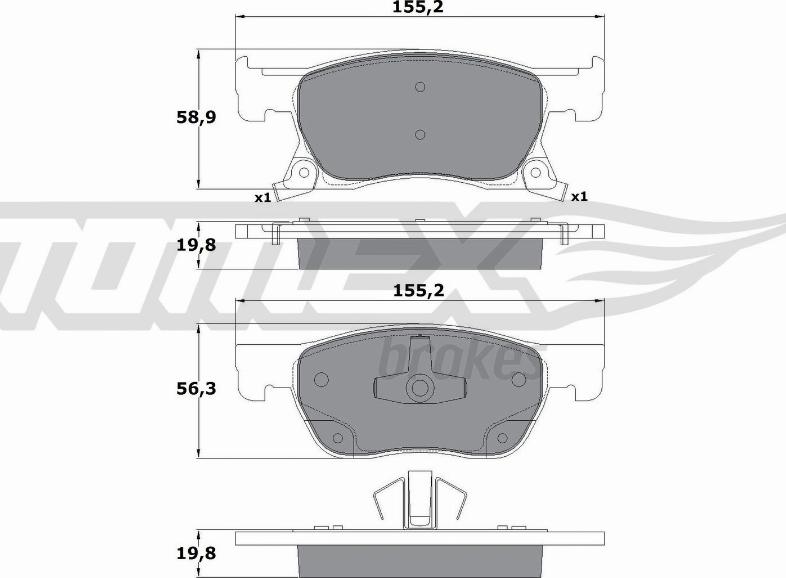 TOMEX brakes TX 17-86 - Bremžu uzliku kompl., Disku bremzes ps1.lv