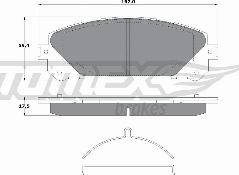 TOMEX brakes TX 17-80 - Bremžu uzliku kompl., Disku bremzes ps1.lv