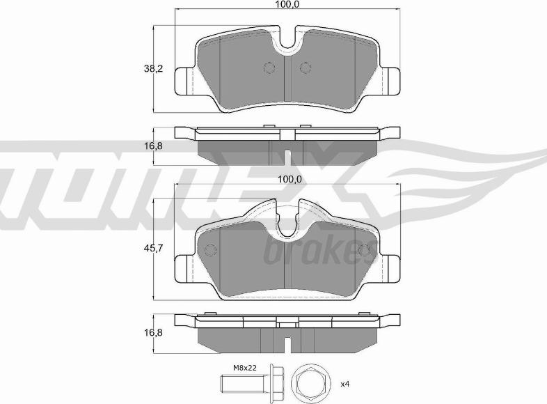 TOMEX brakes TX 17-83 - Bremžu uzliku kompl., Disku bremzes ps1.lv