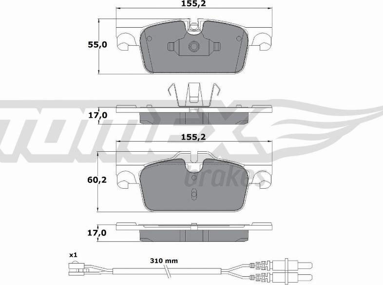 TOMEX brakes TX 17-31 - Bremžu uzliku kompl., Disku bremzes ps1.lv