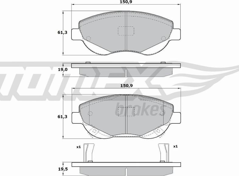 TOMEX brakes TX 17-20 - Bremžu uzliku kompl., Disku bremzes ps1.lv