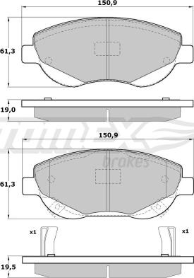 TOMEX brakes TX 17-20 - Bremžu uzliku kompl., Disku bremzes ps1.lv