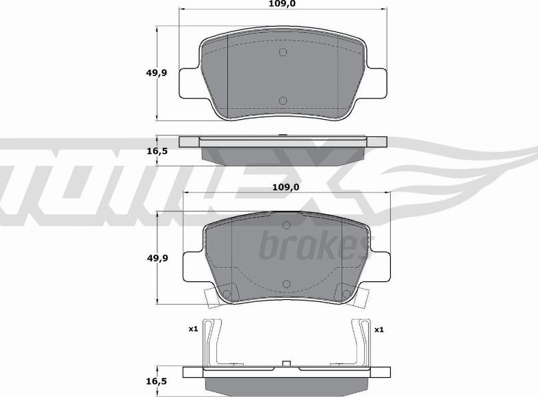 TOMEX brakes TX 17-21 - Bremžu uzliku kompl., Disku bremzes ps1.lv