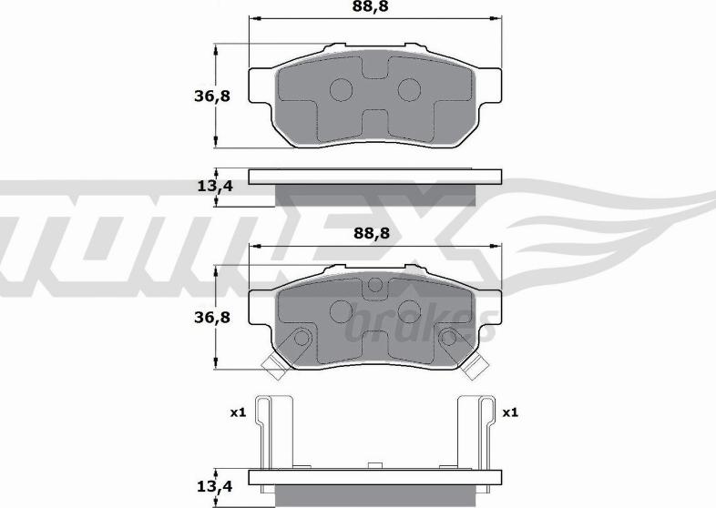 TOMEX brakes TX 17-22 - Bremžu uzliku kompl., Disku bremzes ps1.lv