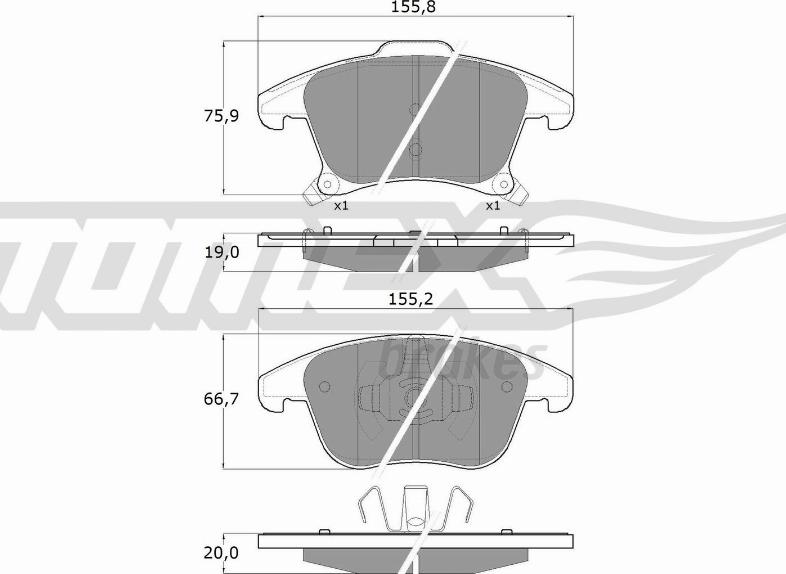 TOMEX brakes TX 17-75 - Bremžu uzliku kompl., Disku bremzes ps1.lv