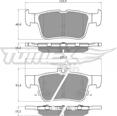 TOMEX brakes TX 17-76 - Bremžu uzliku kompl., Disku bremzes ps1.lv