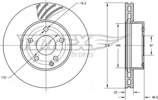 TOMEX brakes TX 74-08 - Bremžu diski ps1.lv