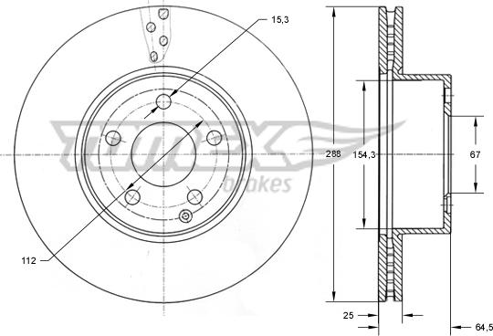 TOMEX brakes TX 74-03 - Bremžu diski ps1.lv