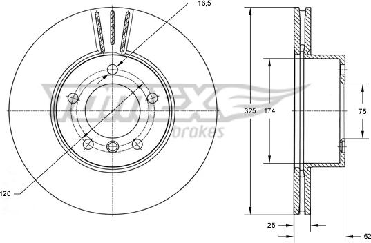 TOMEX brakes TX 74-02 - Bremžu diski ps1.lv