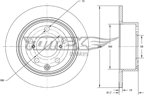 TOMEX brakes TX 74-15 - Bremžu diski ps1.lv