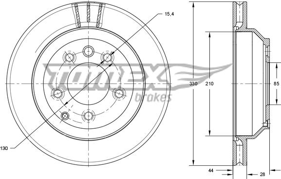 TOMEX brakes TX 74-16 - Bremžu diski ps1.lv