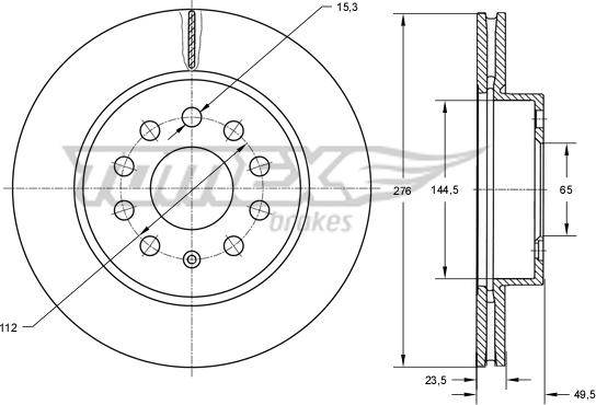 TOMEX brakes TX 74-10 - Bremžu diski ps1.lv