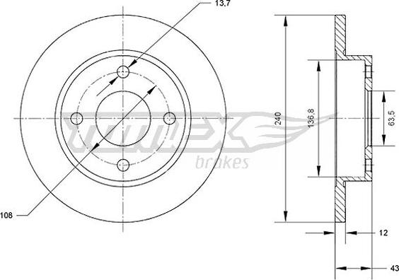 TOMEX brakes TX 70-99 - Bremžu diski ps1.lv