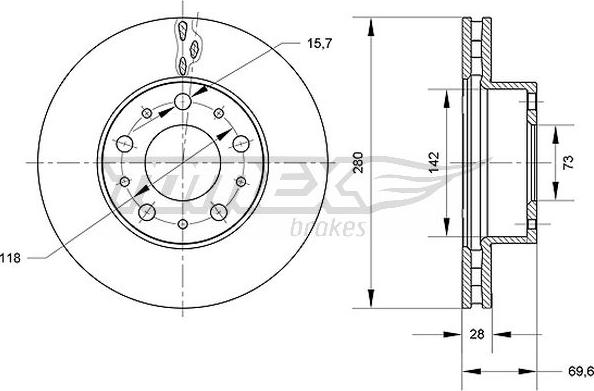 TOMEX brakes TX 70-95 - Bremžu diski ps1.lv