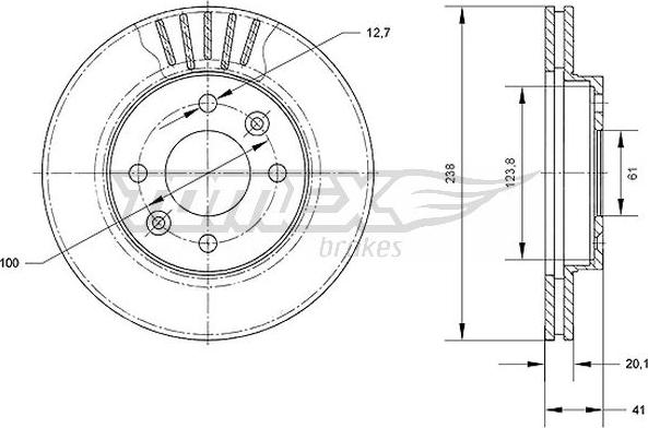 TOMEX brakes TX 70-45 - Bremžu diski ps1.lv