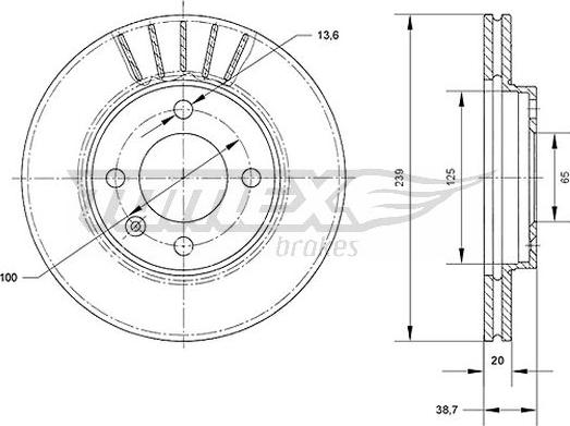 TOMEX brakes TX 70-46 - Bremžu diski ps1.lv