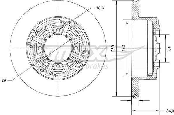 TOMEX brakes TX 70-48 - Bremžu diski ps1.lv