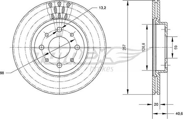 TOMEX brakes TX 70-42 - Bremžu diski ps1.lv