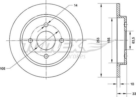 TOMEX brakes TX 70-47 - Bremžu diski ps1.lv