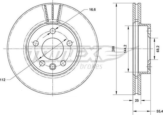 TOMEX brakes TX 70-54 - Bremžu diski ps1.lv