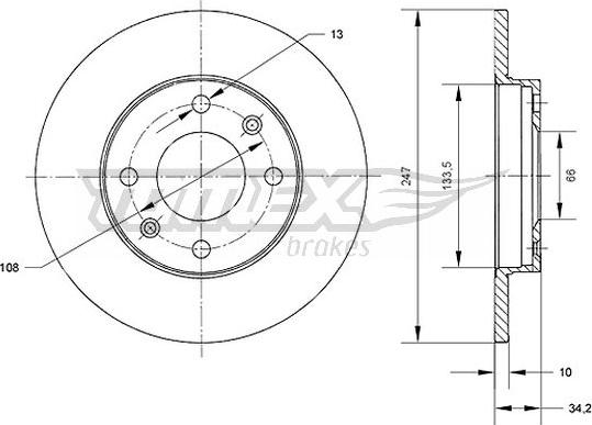 TOMEX brakes TX 70-50 - Bremžu diski ps1.lv