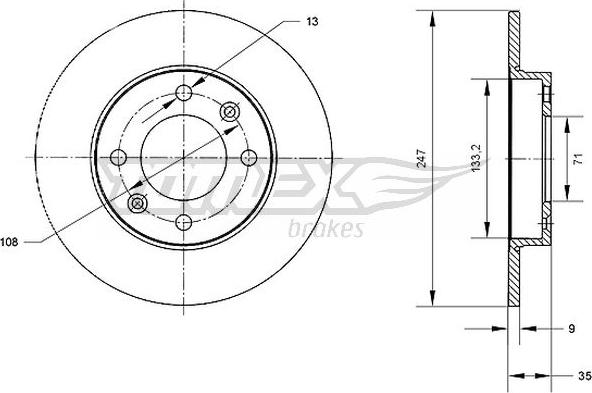 TOMEX brakes TX 70-58 - Bremžu diski ps1.lv