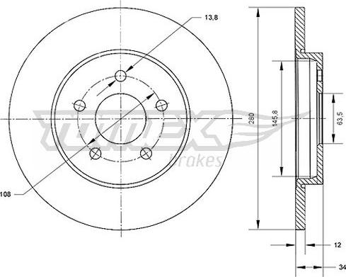 TOMEX brakes TX 70-53 - Bremžu diski ps1.lv