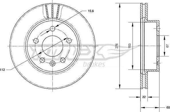 TOMEX brakes TX 70-52 - Bremžu diski ps1.lv