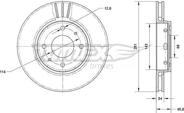 TOMEX brakes TX 70-69 - Bremžu diski ps1.lv