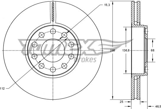 TOMEX brakes TX 70-65 - Bremžu diski ps1.lv