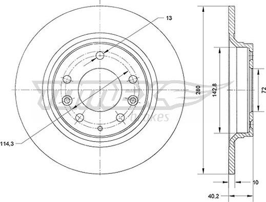 TOMEX brakes TX 70-66 - Bremžu diski ps1.lv