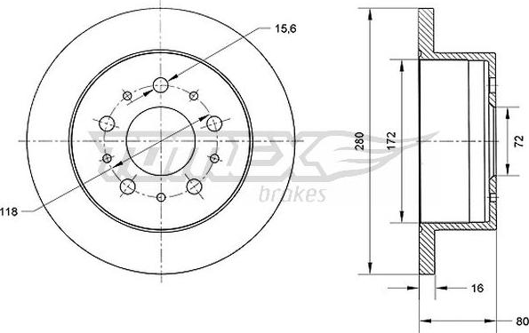 TOMEX brakes TX 70-61 - Bremžu diski ps1.lv