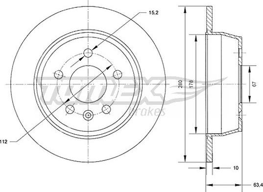 TOMEX brakes TX 70-62 - Bremžu diski ps1.lv