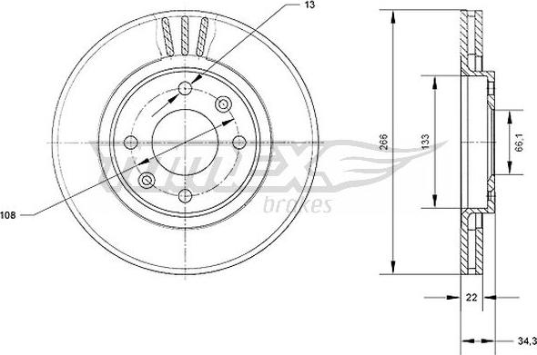 TOMEX brakes TX 70-05 - Bremžu diski ps1.lv