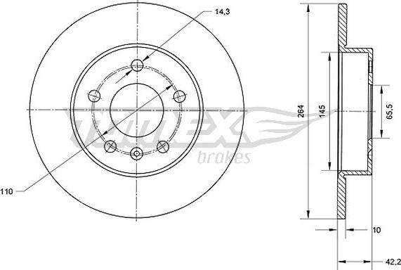 TOMEX brakes TX 70-06 - Bremžu diski ps1.lv