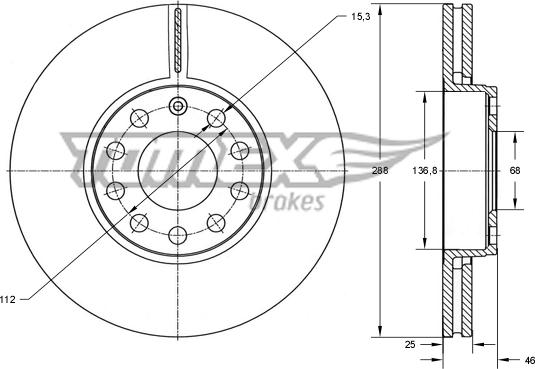 TOMEX brakes TX 70-14 - Bremžu diski ps1.lv