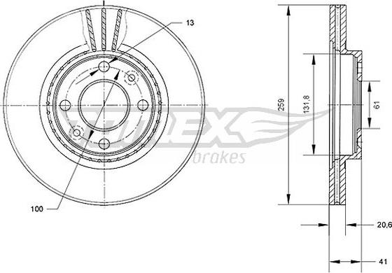 TOMEX brakes TX 70-10 - Bremžu diski ps1.lv