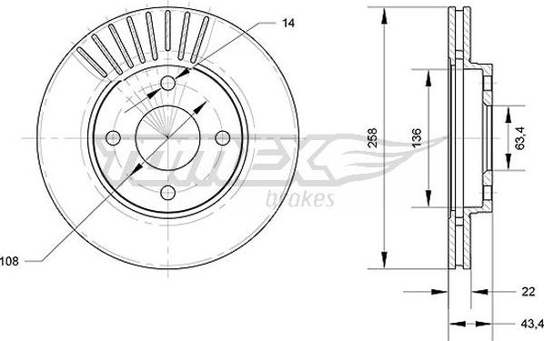 TOMEX brakes TX 70-13 - Bremžu diski ps1.lv