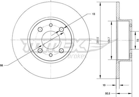 TOMEX brakes TX 70-89 - Bremžu diski ps1.lv