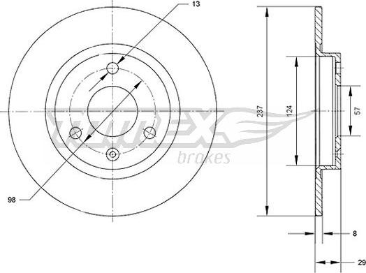 TOMEX brakes TX 70-86 - Bremžu diski ps1.lv