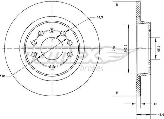 TOMEX brakes TX 70-81 - Bremžu diski ps1.lv