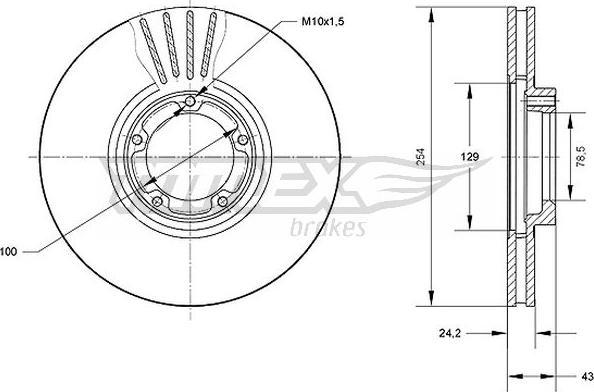 TOMEX brakes TX 70-87 - Bremžu diski ps1.lv